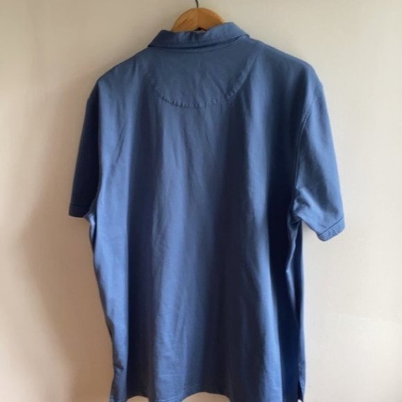 Champions Tour Men Blue Solid Button Short Sleeve Golf Polo Shirt Size Large - Picture 10 of 12